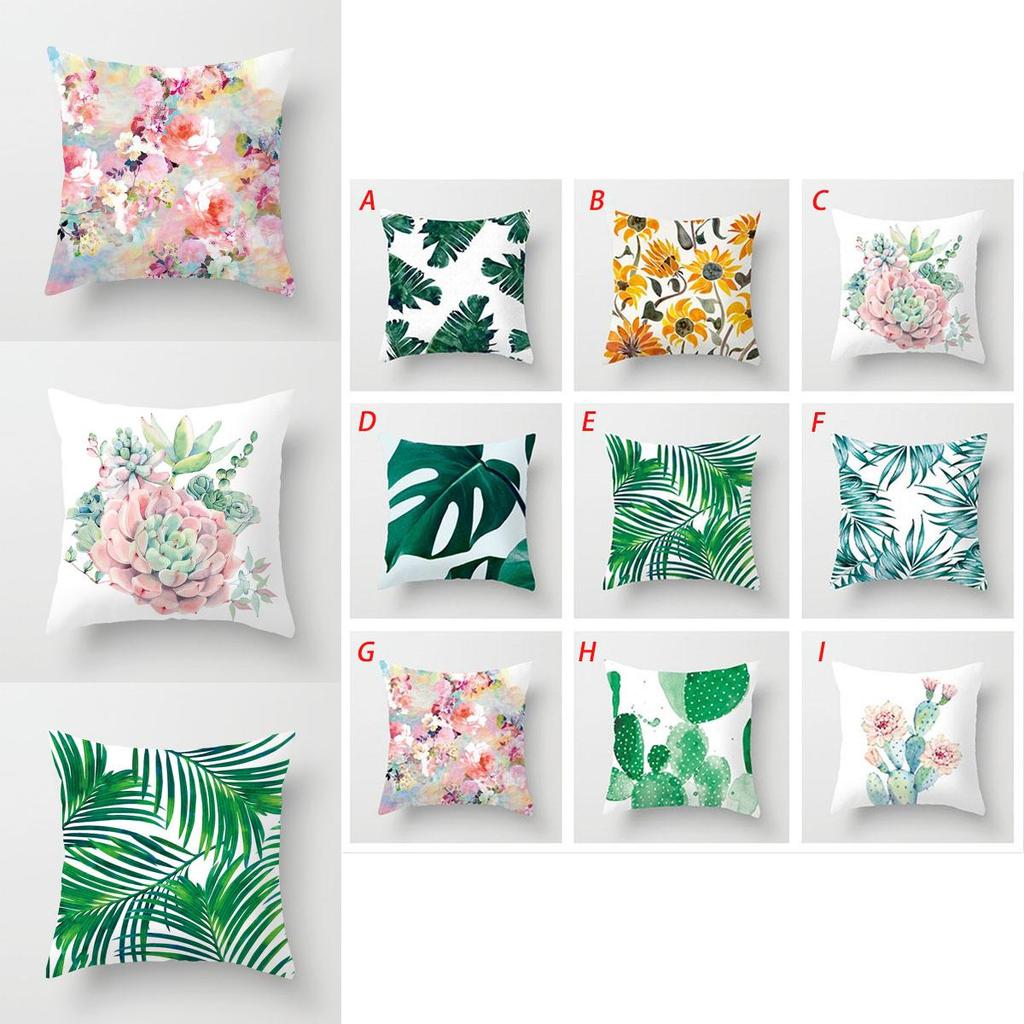 Элегантная зеленая тропическая растительность листья пальмы льняная наволочка с классическим дизайном 18"x18"