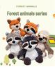Fox & Raccoon Plush Toy - Realistic Wild Animal Sloth Doll Birthday Gift