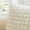 Minimalist Solid Color Pillow Case Cream Aesthetic Cushion for Living Room Bed Stretchy Puff Grid Home Decor