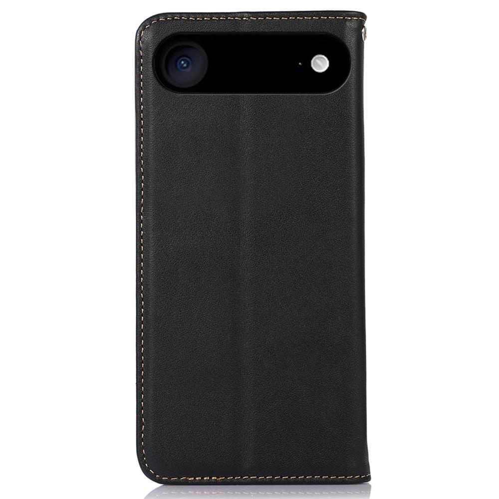 KHAZNEH For iPhone 17 Air Case Wallet Genuine Cow Leather Phone Cover Nappa Texture