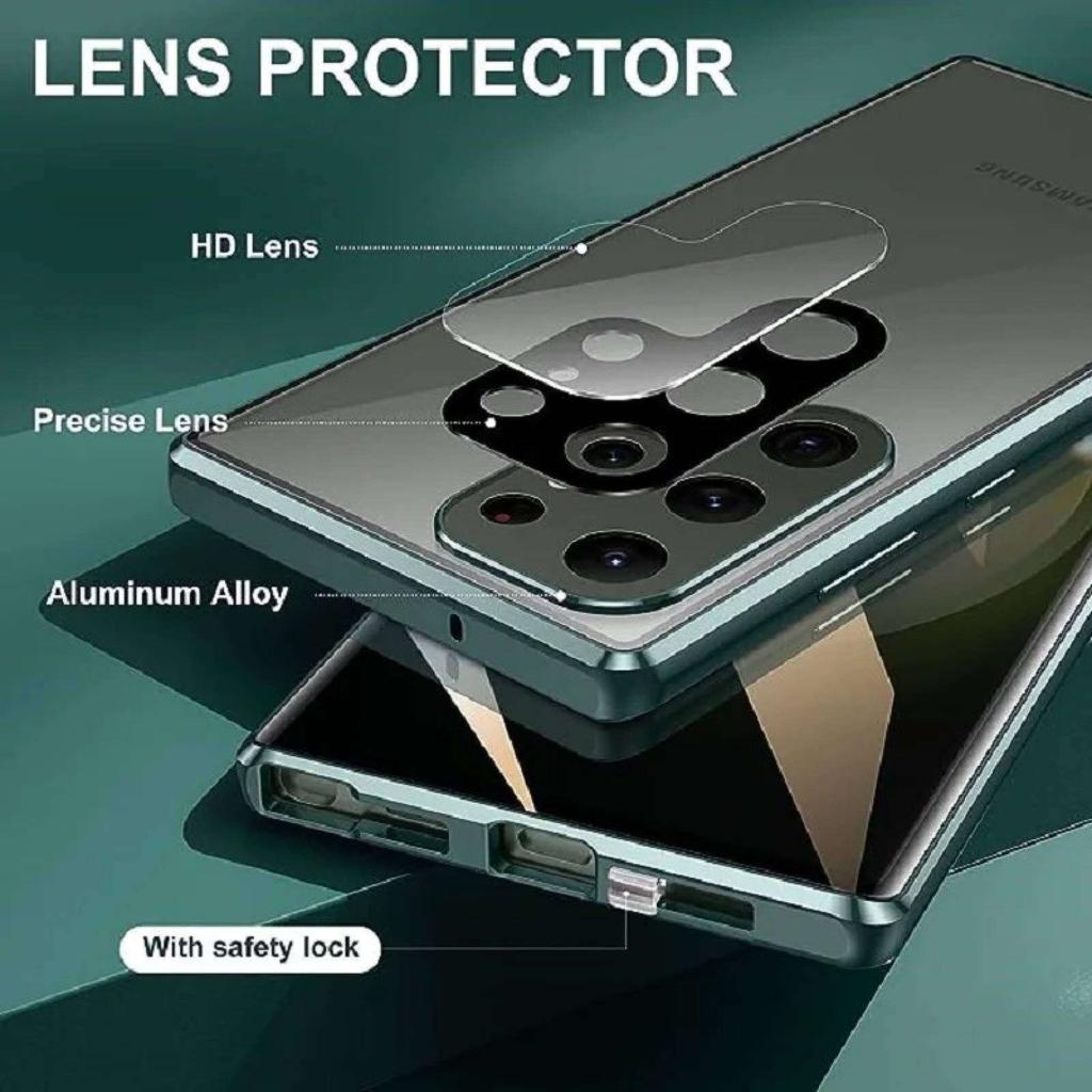 Anti Peeping Case for Samsung Galaxy S26 Ultra Plus S26+, Double Sided Tempered Glass,Metal Frame with Lens Protector Phone Bumpers