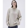 Solid Color Crew Neck Sweater Fall Winter Versatile Casual Knit Pullover Women