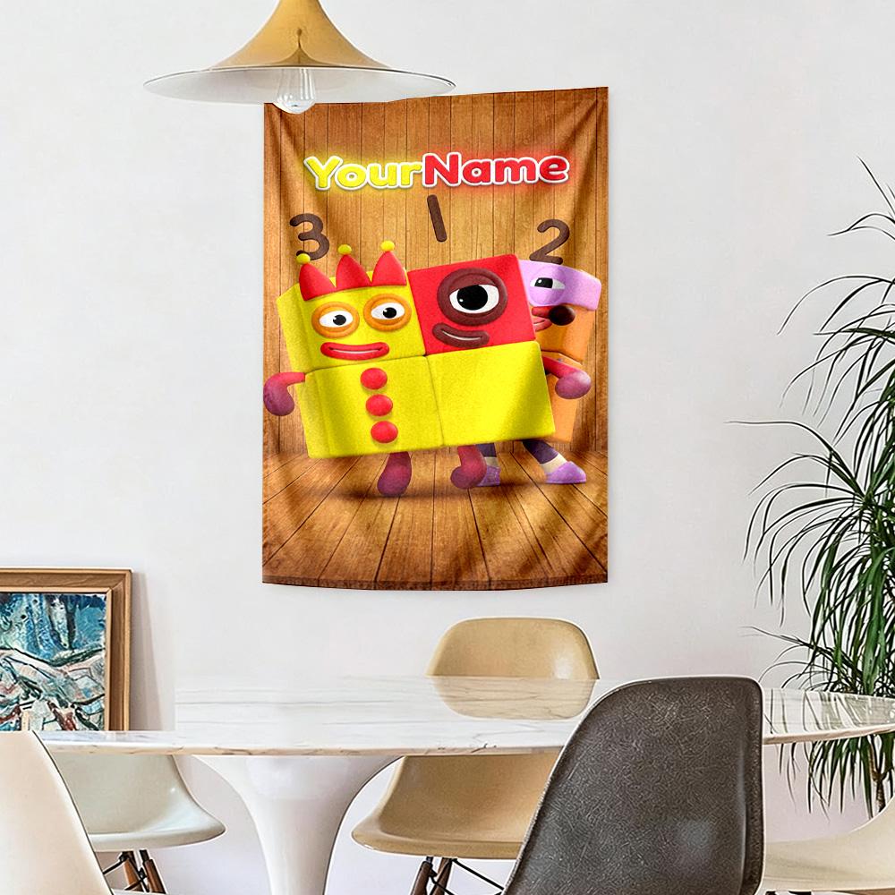 Numberblocks Custom Your Name Wall Decor Tapestry Art For Pet Memorial Birthdaywedding Party Backdrop Family Gift