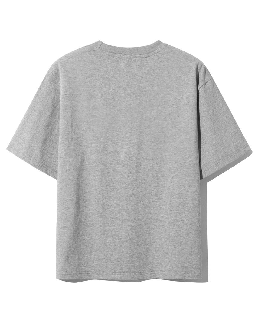 BASEMOMENT Bio Cotton Crop T-Shirt Melange Gray