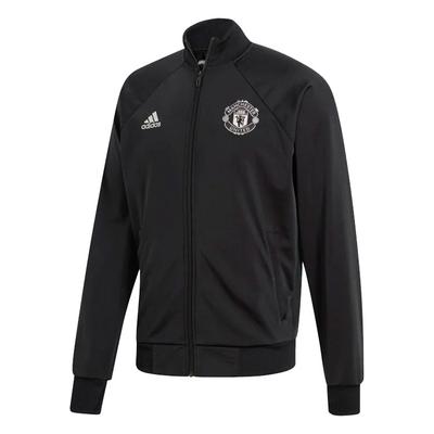 Полосатая спортивная куртка с воротником-стойкой и логотипом Manchester United, мужская верхняя одежда, черная DX9082