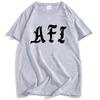 Футболка с принтом логотипа Afi, летняя, с коротким рукавом, хлопковая, повседневная, модная, свободного кроя, мужская, унисекс, уличная одежда, с круглым вырезом, мужской топ