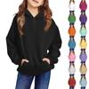 Children's Hoodie Boys And Girls Solid Color Long-sleeved Hooded Pocket Hoodie