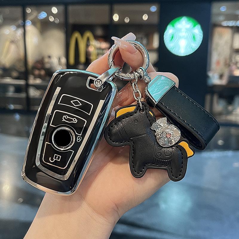 TPU Car Key Case Cover with Keychain Lanyard Fob For BMW 1 3 5 6 7 Series X5 X1 X3 X6 X7 G20 G30 G11 F25 F30 F10 F15 F16 G01 G02