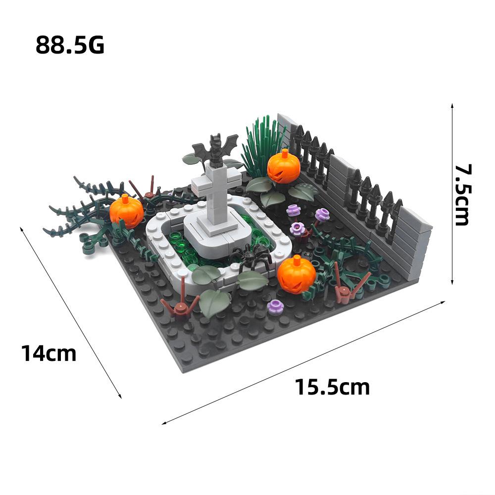 Украшение на Хэллоуин Строительный блок Кладбище Уличная сцена Орнамент Призрачный Жнец Игрушка