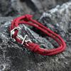 Marine Style Men Anchor Bracelet Handmade  Adjustable Nautical Wrap Braslet Unfading 3mm Thin String Braclet Homme Pulseria