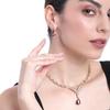 Комплект сверкающего колье из розового золота с кристаллами для женщин