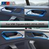 4Pcs Car Door Handle Bowl Frame Stickers For VW Volkswagen Tiguan 2 MK2 2016 2017 2018   Trim Cover Accessories
