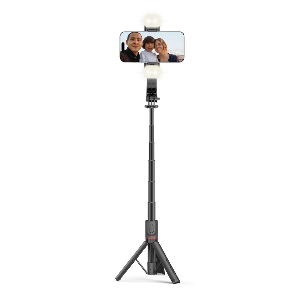 Tech-Protect L05S Bluetooth Selfie Stick Tripod & Led Light Black