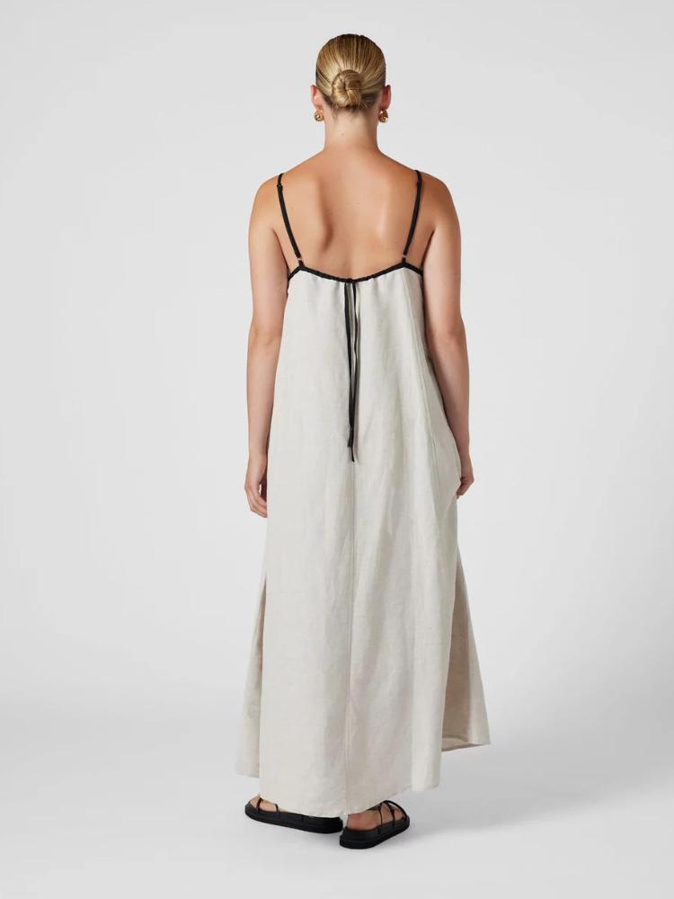 Модное хлопковое платье-бретелька контрастного цвета, весенне-летнее женское простое свободное вентилируемое платье для отдыха с большим подолом