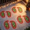 Outdoor Yard Decor 6 Pairs Christmas Santa Footprint Floor Stickers, Self Adhesive Decals, Path Markers Indoor Wall Ground for Xmas Party Decoration