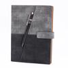 Reusable Notebook with Pen Holder Magnetic Button Faux Leather Cover Erasable Metal Binder Notepad Student Drawing Sketchbook School Office Supplies