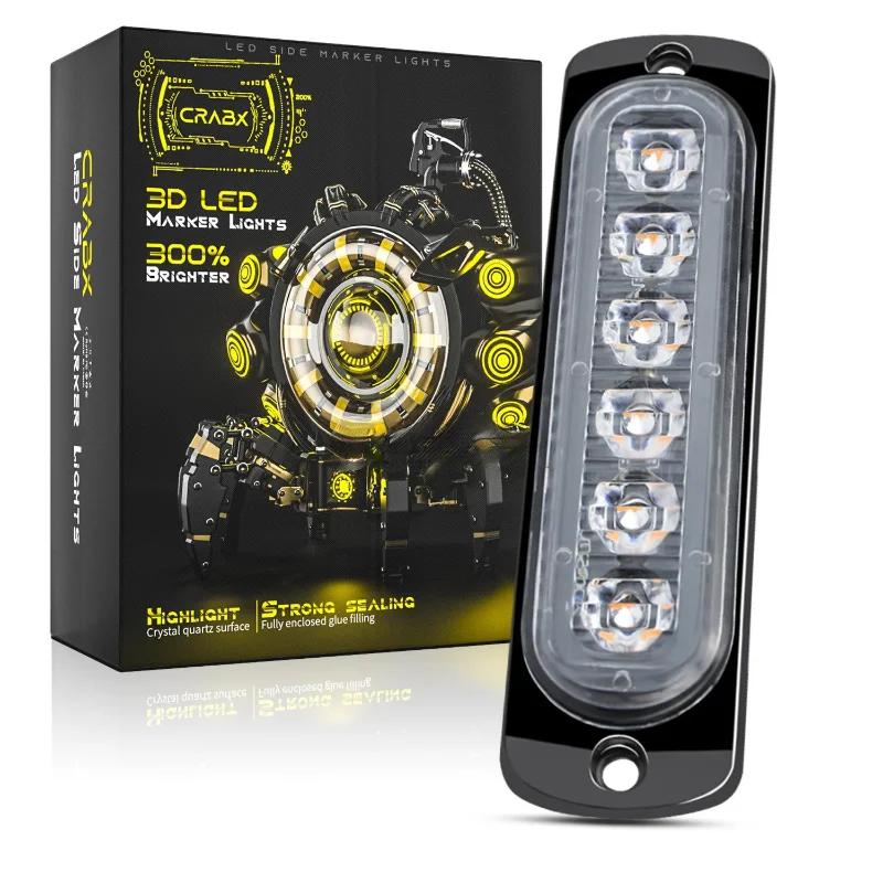 6LED Car Strobe Warning Light Grill Flashing Breakdown Emergency Light Car Truck Trailer Beacon Lamp LED Waterproof Side Light
