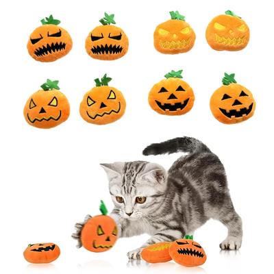 Игрушки для кошек на Хэллоуин Большие Милые Тыква Лицо Призрака Интерактивные Плюшевые Игрушки для собак Мягкие Прочные Для прорезывания зубов Чистка зубов Товары для домашних животных
