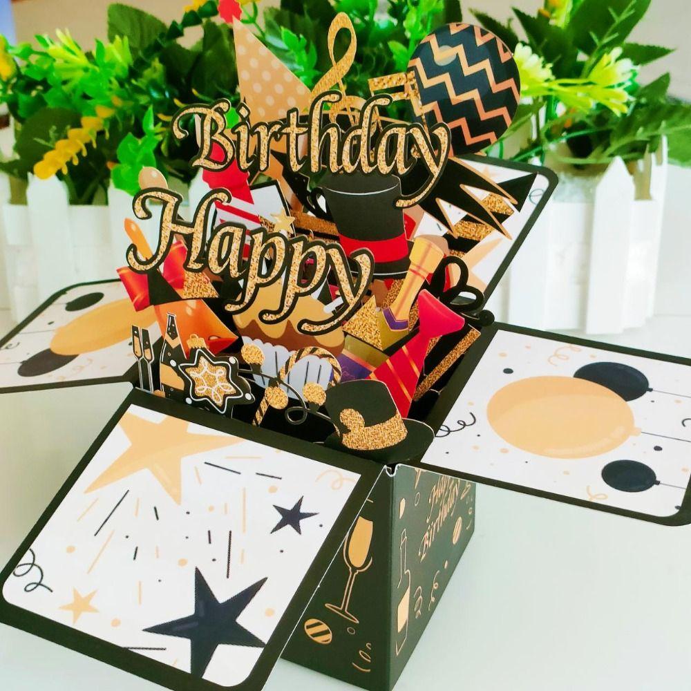 Thank You Cards 3D Pops-up Bouquet Gift Thanksgiving Greeting Cards New Paper Flowers