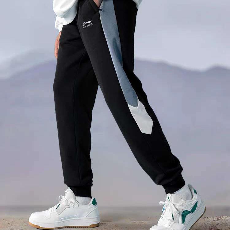 Li Ning Спортивная коллекция Жизнь Трикотажные спортивные штаны Мужские Синие AKLSG59-1