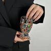 European-style Hand-painted Stained Glass Candy Jar Woven Pattern Fruit Bowl Contrast Vase Painted Juice Cup Whiskey Glass