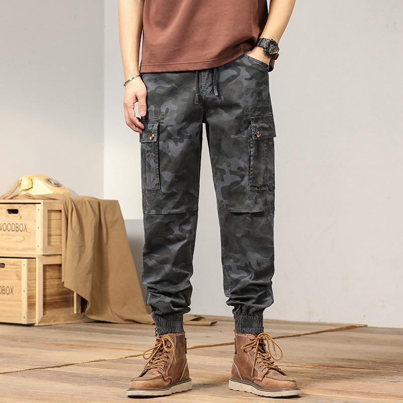 Новый мужской комбинезон, повседневные свободные мужские брюки, модный бренд, мужской комбинезон с несколькими карманами для улицы, камуфляжные брюки, мужская одежда