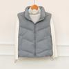 Winter New Down Cotton Vest Women's Simple Fashion Short Stand-up Collar Cotton Jacket Vest Jacket Tide