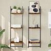 VidaXL 3-Tier Wall Shelves with Bars 2 Pcs Smoked Oak 836260