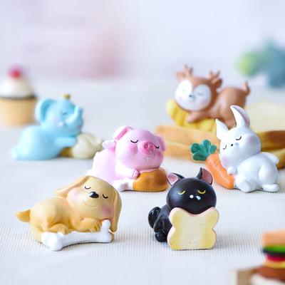 Фигурка из смолы, нежное животное, кошка, мультяшное литье, милая маленькая статуя собаки, праздничные принадлежности