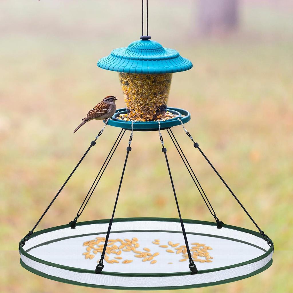 Bird Seed Catcher Tray Outdoor Garden Accessories for Bird Feeders Diameter 15.94'' Easy to Clean Bee Feeder Birdseed Hoop