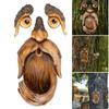 Unique Bird Feeders Tree Faces Decor with Big Open Mouth Simulation Resin Craft Ornament for Garden Outdoor