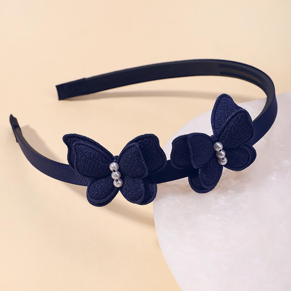 1PC Exquisite Butterfly Hairband Simulated Pearl Children's Hair Hoop Daily Hair Binding Lovely Girl Accessories Gift