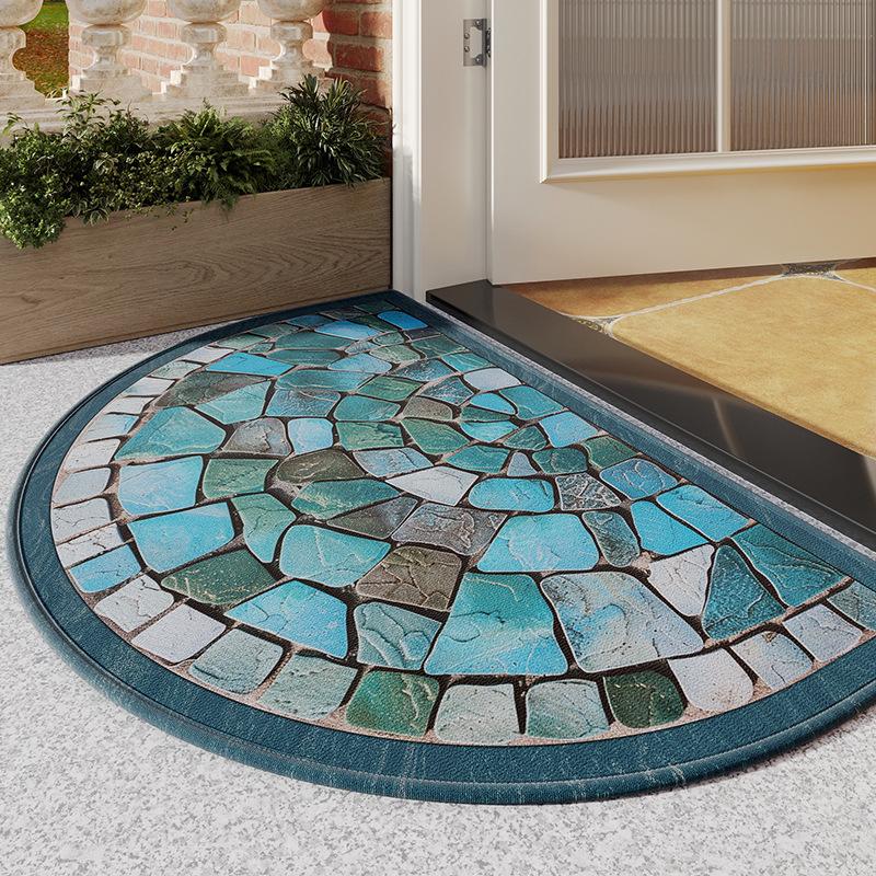 Коврик для входной двери в стиле ретро, нескользящий коврик для входа в дом, полукруглая арка, ковер для крыльца с защитой от песка и пыли