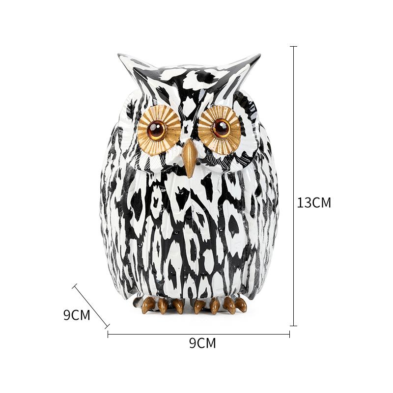 Painted Owl Resin Figurines Nordic Modern Graffiti Animal Sculpture Living Room Ornaments For Home Decor Desk Office Decoration