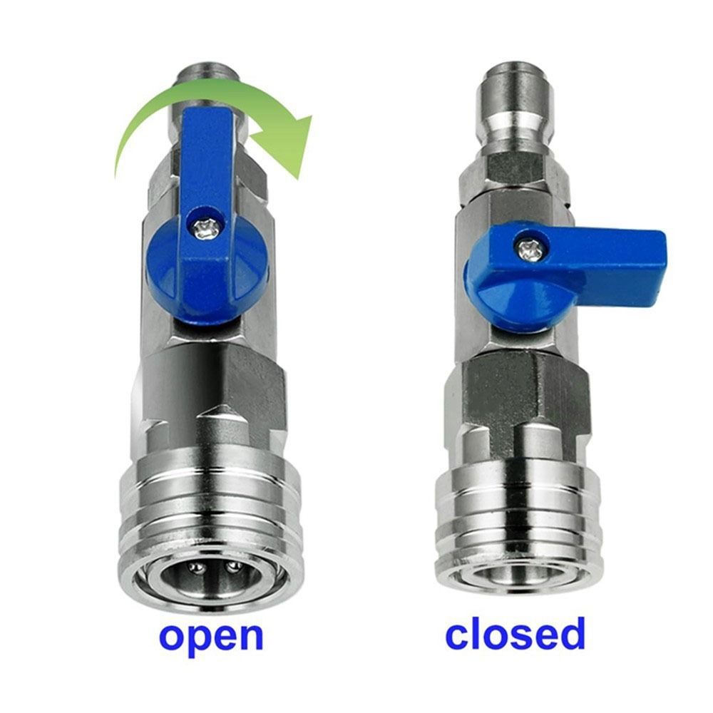 1Pcs for Power Washer Ball Valve Kit High Pressure Water Flow Switch Washer Quick Connector 3/8 1/4 Inch Stainless Steel