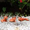 3 Pack Garden Fox Miniature Statues for Lawn Decor Resin Sculptures
