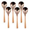 Indian Art Villa Steel Copper Rice Spoon, Serving Home Restaurant, Dinnerware Set (8'' Inch) -6 Pieces