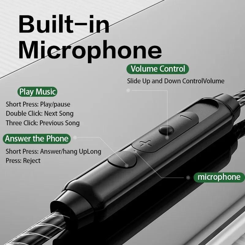 Динамические проводные наушники HIFI Heavy Bass Music Headset Earbuds 3.5MM In Ear с микрофоном Race Sport Gaming Headphones Noise Cancelling