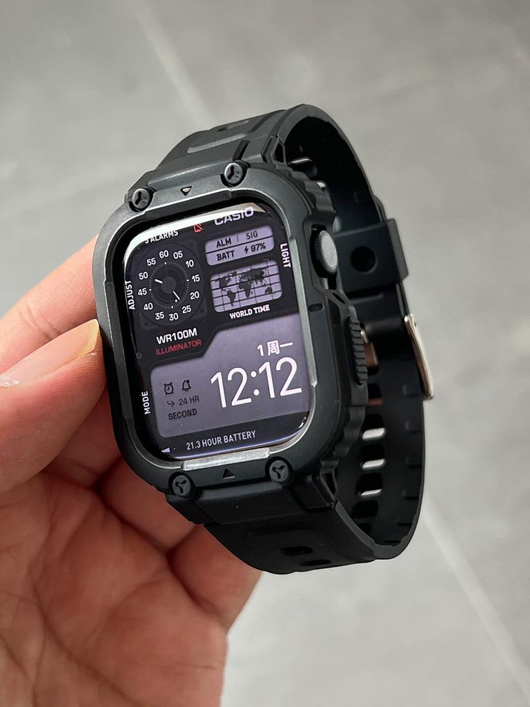 Ремешок для чехла для Apple Watch Ultra 49 мм, 45 мм, 44 мм, 41 мм, 40 мм, силиконовый ремешок для Iwatch Series 8 7 6 Se 5 4, защитный чехол-браслет