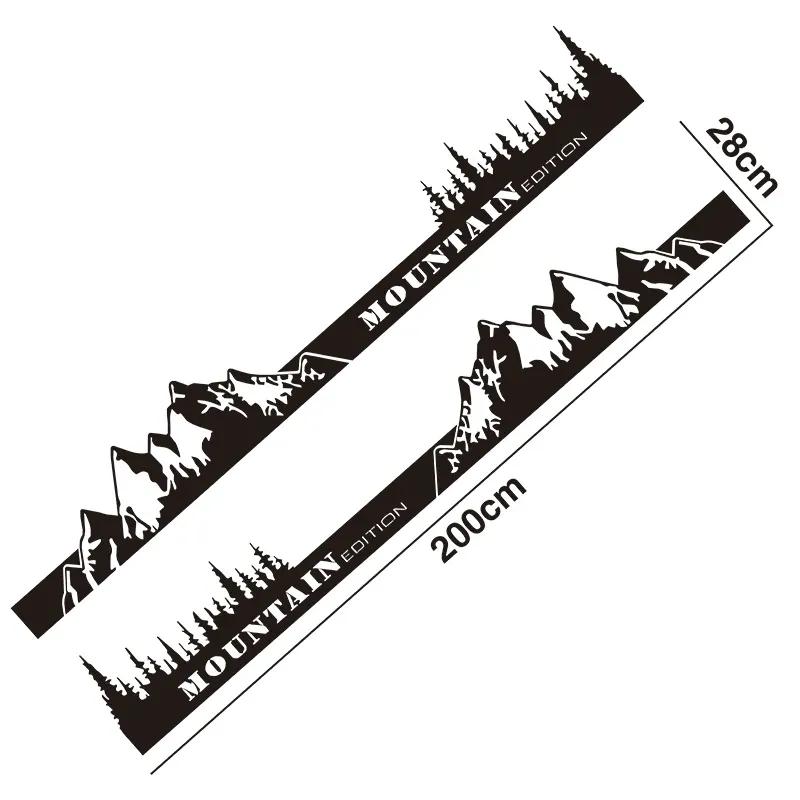 Large Mountain Trees Side Body Car Sticker Forest Landscape Auto Vehicle Door Sides Vinyl Decal for SUV Caravan RV Van Camper