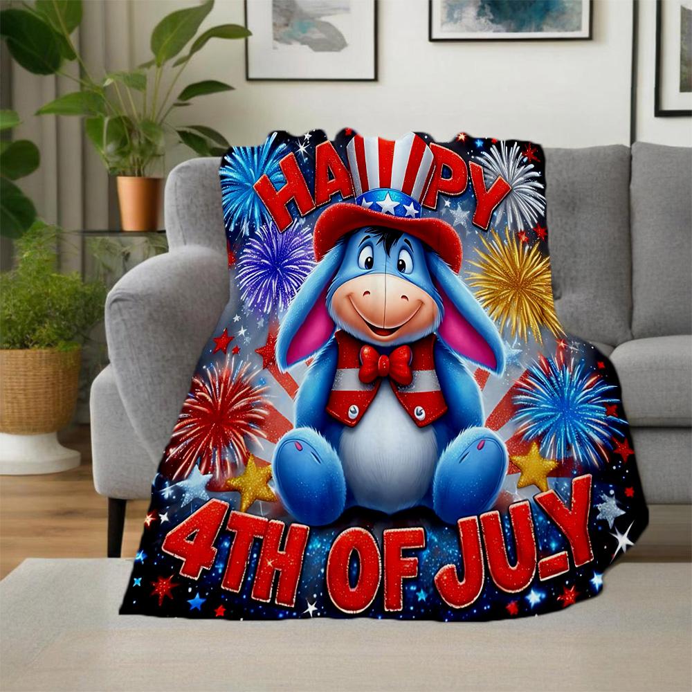 1pc Happy Th July Outdoor Blanket, Soft And Comfortable Blanket, Casual Warm, Camping Travel Blanket, Birthday Gift. M7140118