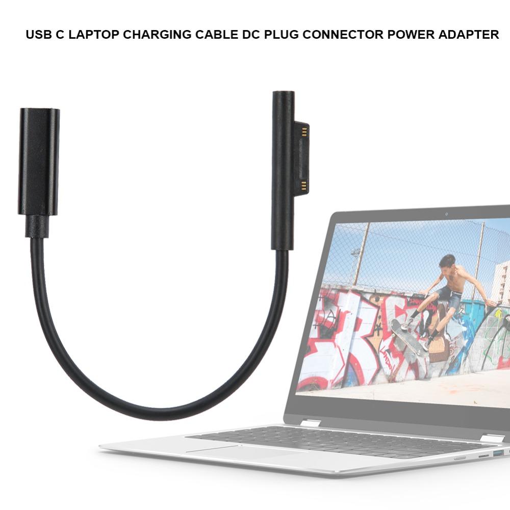 15V TypeC Female Cable for for Microsoft Surface Pro 3/4/5/6 Tablet Charging