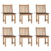 VidaXL Set of 6 Garden Chairs with Cushions, Patio Seats, Dining Chairs, Outdoor Patio Furniture, 3073123