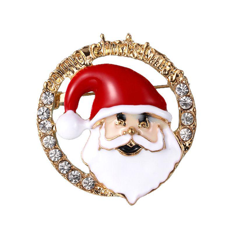 Santa Claus Christmas Tree Brooch - Retro Alloy Jewelry Pin for Clothing, Shoes, and Hats