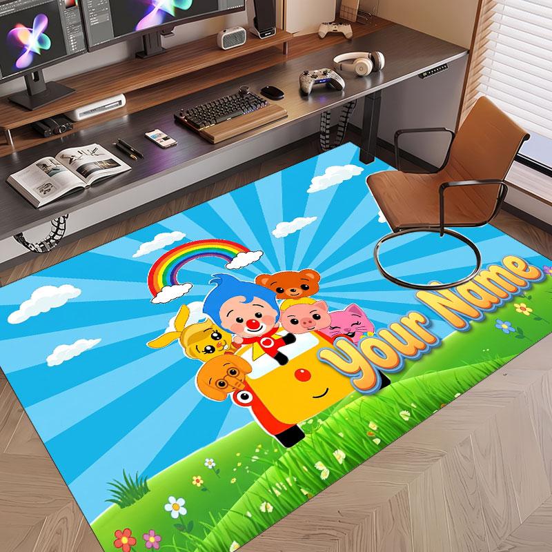Custom Name Text Crystal Velvet Rug,El Payaso Plim Plim Soft Plush Decorative Non Slip Floor Carpet
