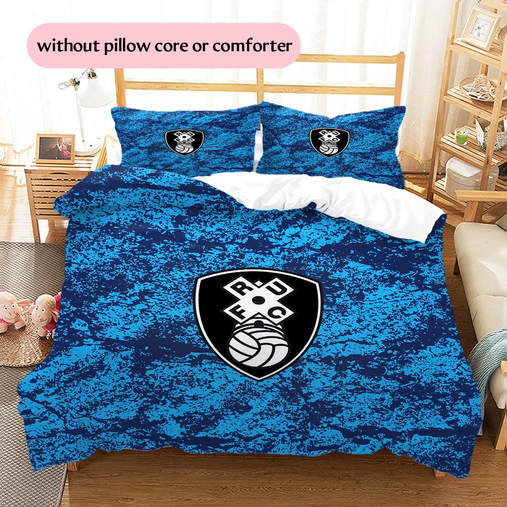 Rotherham United F.C. Pattern Bedding Quilt Set Home Decoration Gift (1 * duvet cover + 2 * pillowcase without core)