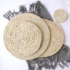Rattan Straw Placemats Cup Coasters Pad Dining Table Mat Heat Insulation Pot Holder Wicker Drink Coaster Kitchen Accessories