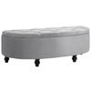 Bench with Storage Upholstered Bench with Velvet Look, Opened Lid Storage Bench with Wooden Legs