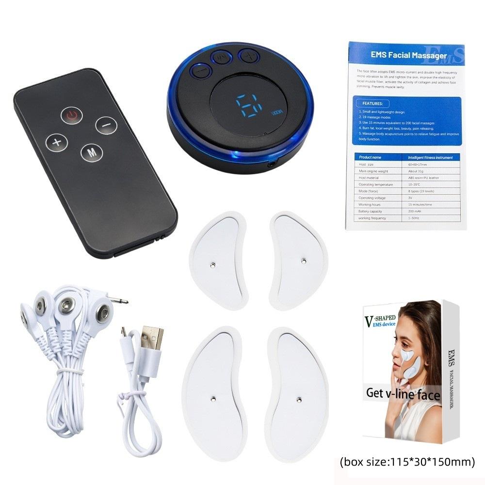 Трансграничное устройство для массажа лица EMS, низкочастотное микротоковое косметическое устройство, V-образный серповидный подтягивающий стимулятор мышц лица