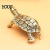Декор для дома в винтажном стиле, статуэтка черепахи из латуни, маленькая металлическая фигурка животного, ручная работа, настольное украшение для офиса, художественная скульптура, полка, классика
